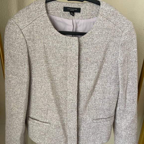 Ann Taylor Jackets & Blazers - Ann Taylor 6P Silver Tweed Blazer Chanel Style Power Piece